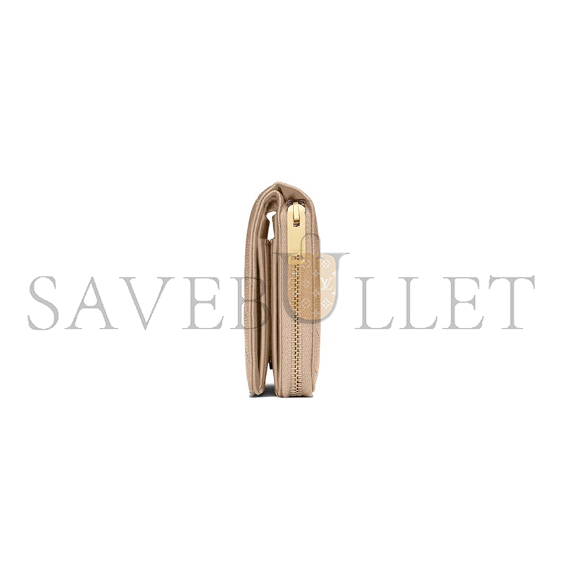 YSL CASSANDRE MATELASSÉ COMPACT ZIP AROUND WALLET IN GRAIN DE POUDRE LEATHER 668288BOW012721 (12*10*3cm)