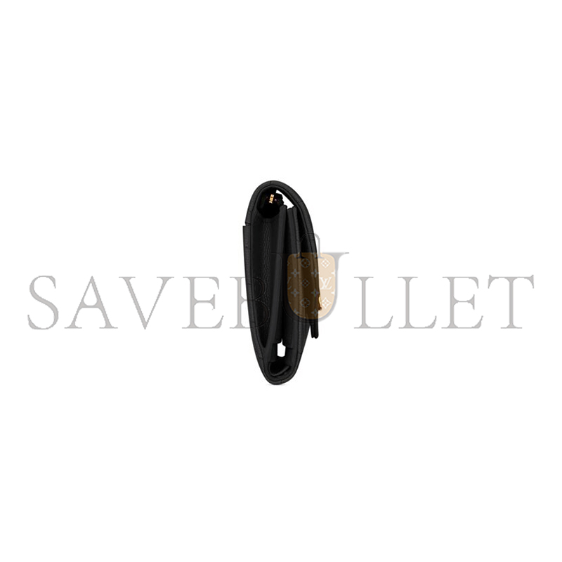 YSL CASSANDRE MATELASSÉ COMPACT TRI FOLD WALLET IN GRAIN DE POUDRE LEATHER 403943BOW011000 (12.5*10*2.5cm)
