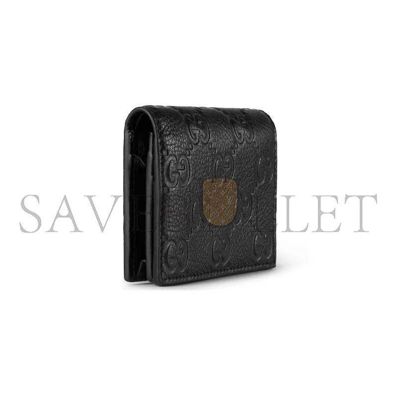 GUCCI GG EMBLEM MINI WALLET 815901AAEEM1000 (11*9*3cm)