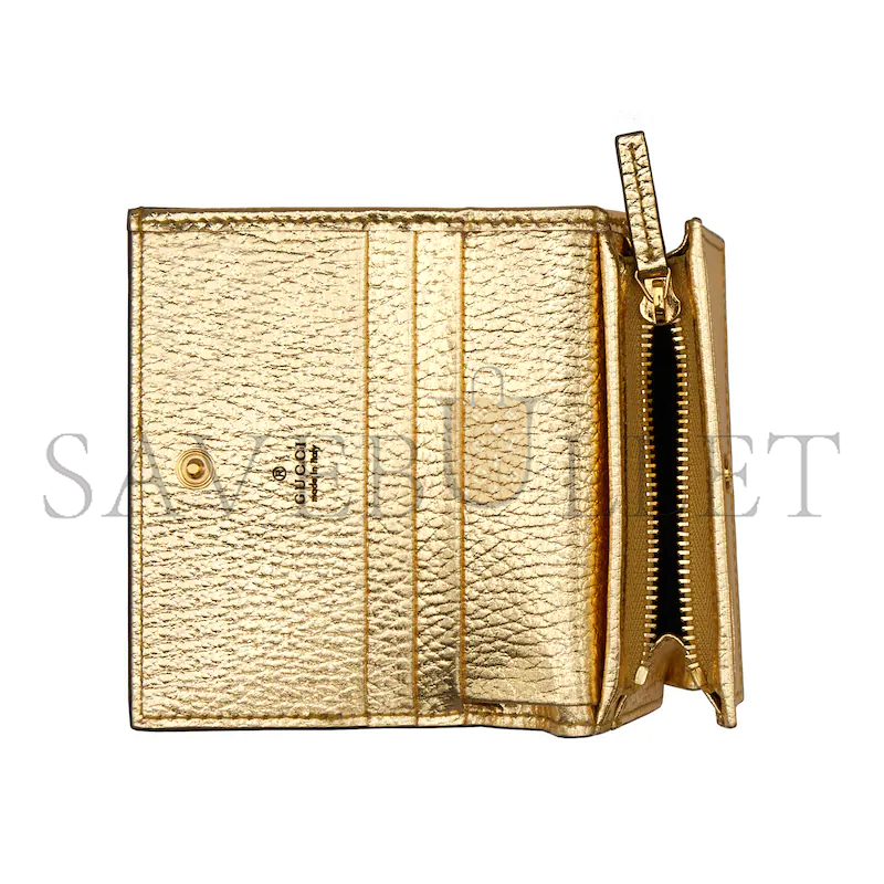 GUCCI GG MARMONT BI-COLOUR CARD CASE WALLET ‎658610AABGY8658 (11*8.5*3cm)