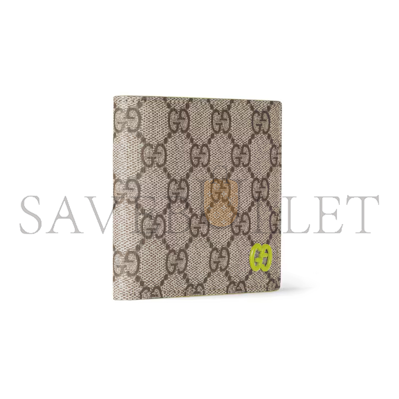 GUCCI ACID GREEN INTERIOR GG BI-FOLD WALLET 768243FACQC9742 (21*9cm)