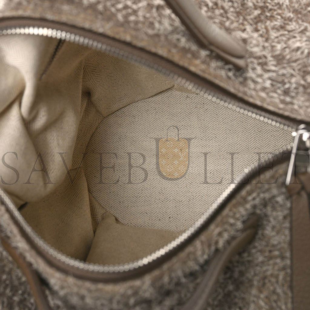 LOEWE BRUSHED SUEDE LARGE ELEPHANT CROSSBODY BAG LICHEN GREY (22*15*10cm) LOEWE BRUSHED SUEDE LARGE ELEPHANT CROSSBODY BAG LICHEN GREY (22*15*10cm)